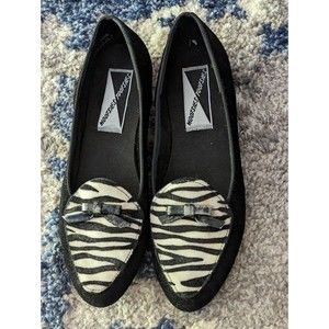 Women's Mootsies Tootsies Loafers Shoes Zebra Stripes 7670406 Size 9 Suede Flat